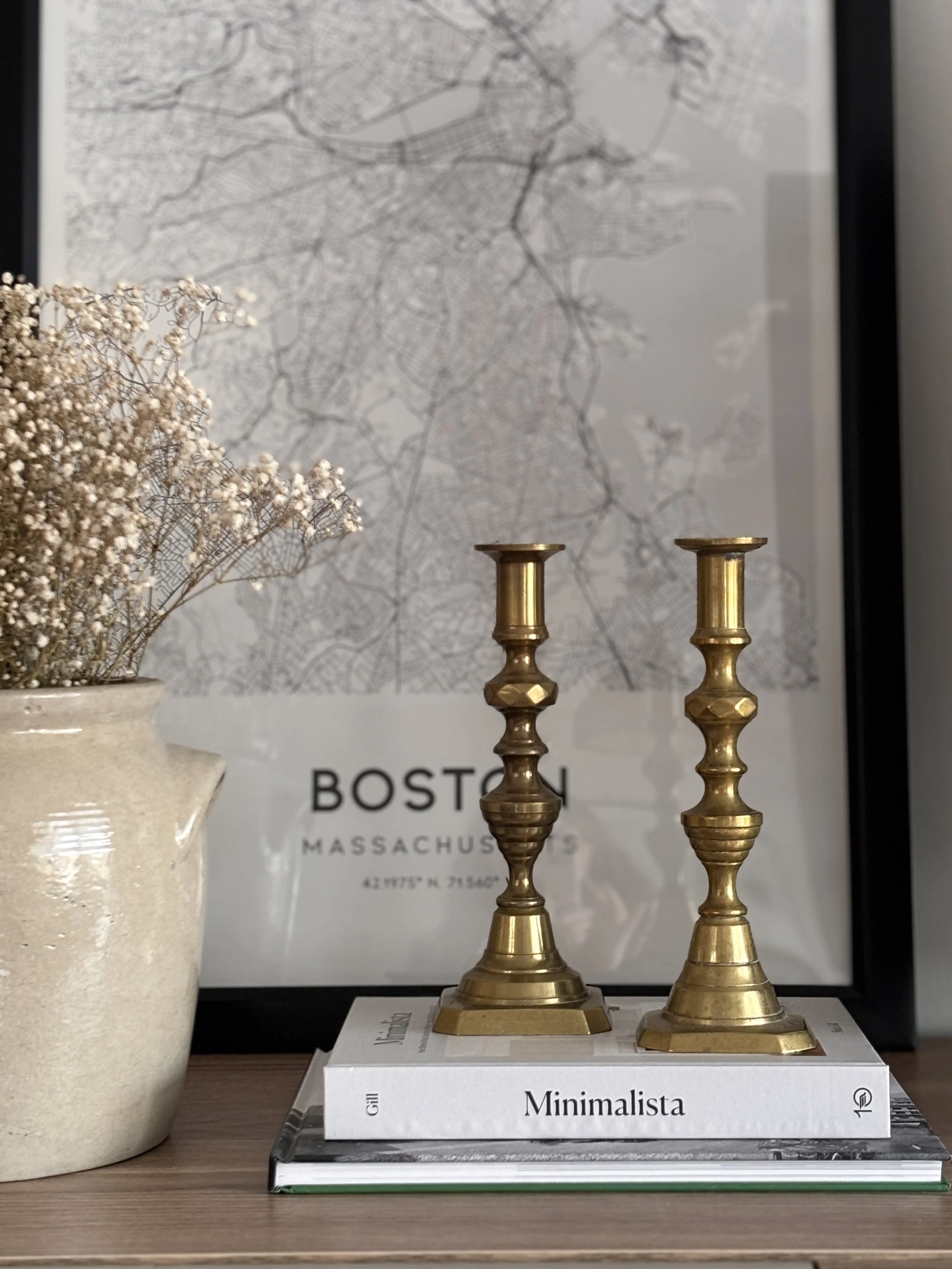 Antique Brass Candlestick Holders