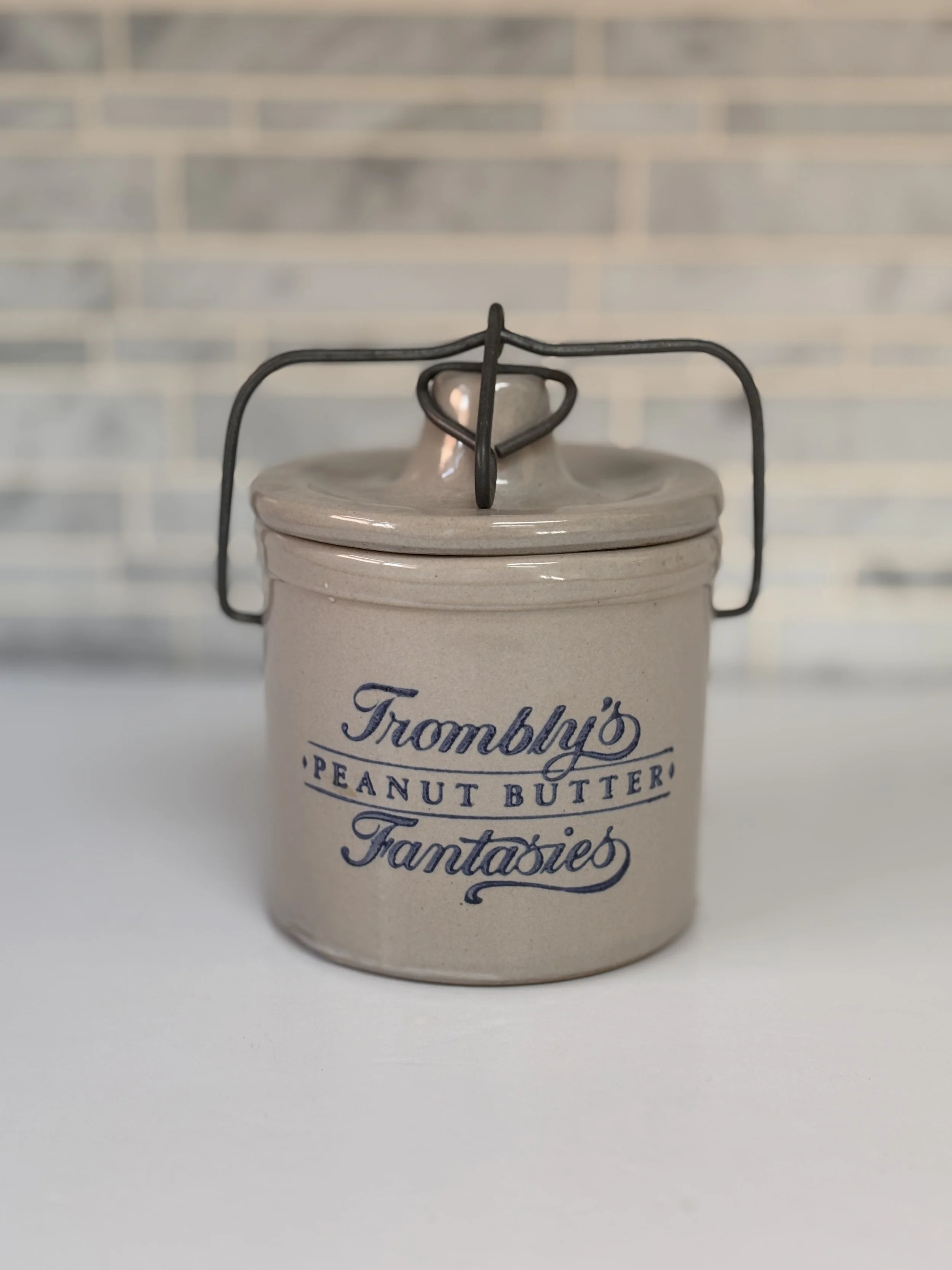 Vintage Trombly's Peanut Butter Crock Jar