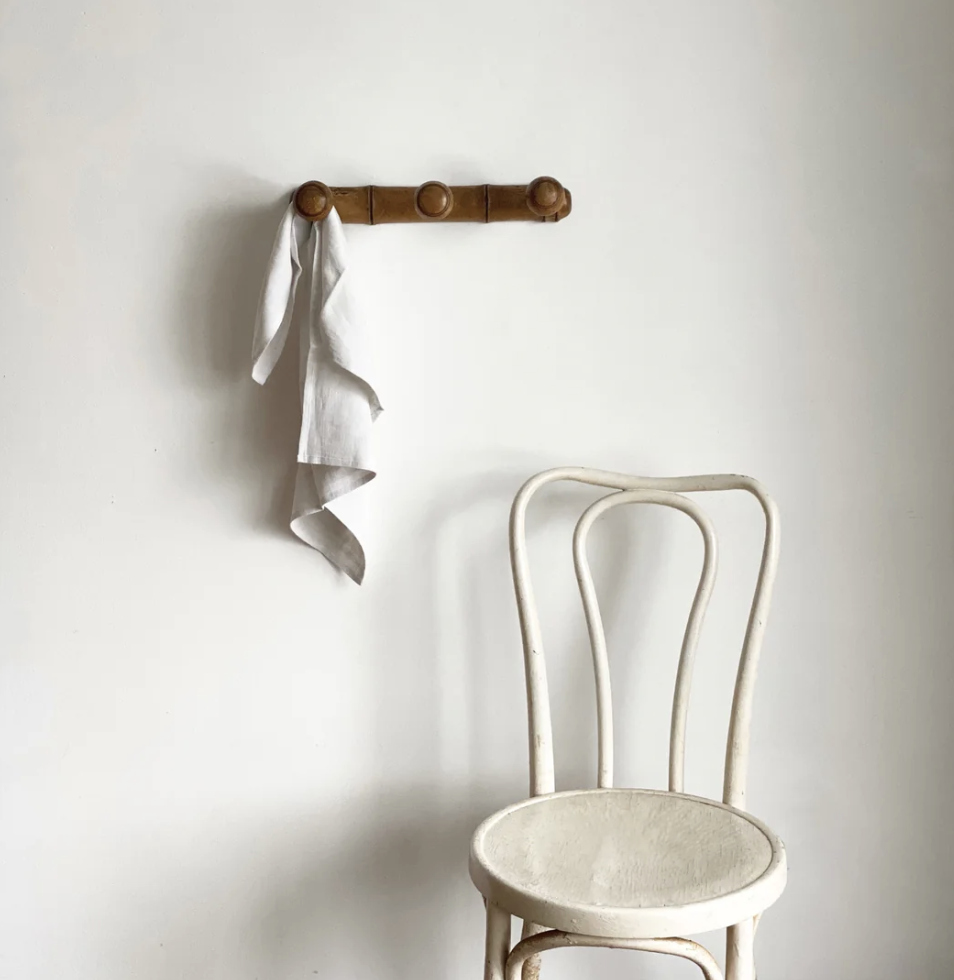 Vintage French Carved Wood Coat Rack