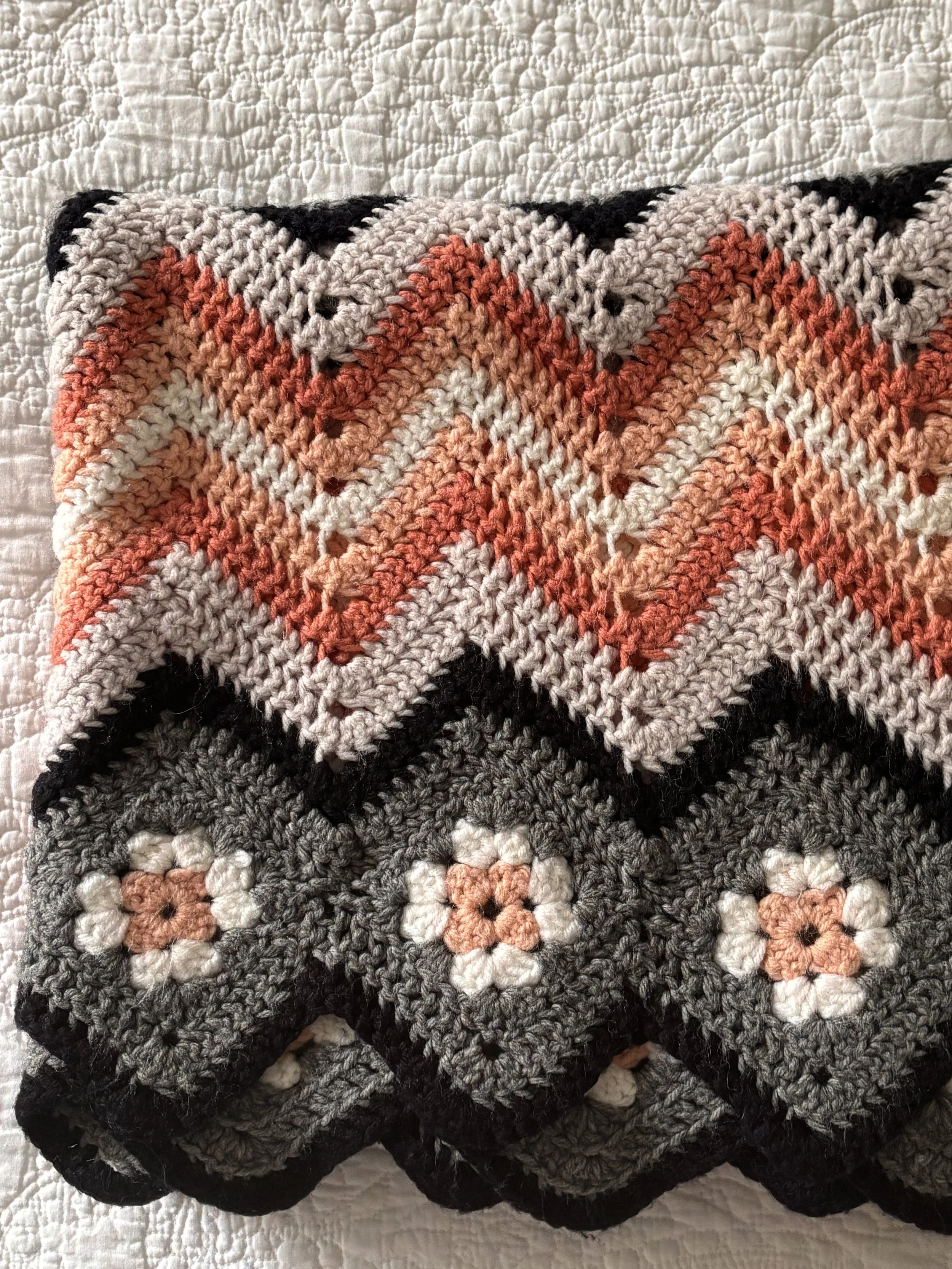 Vintage Hand Knitted Throw