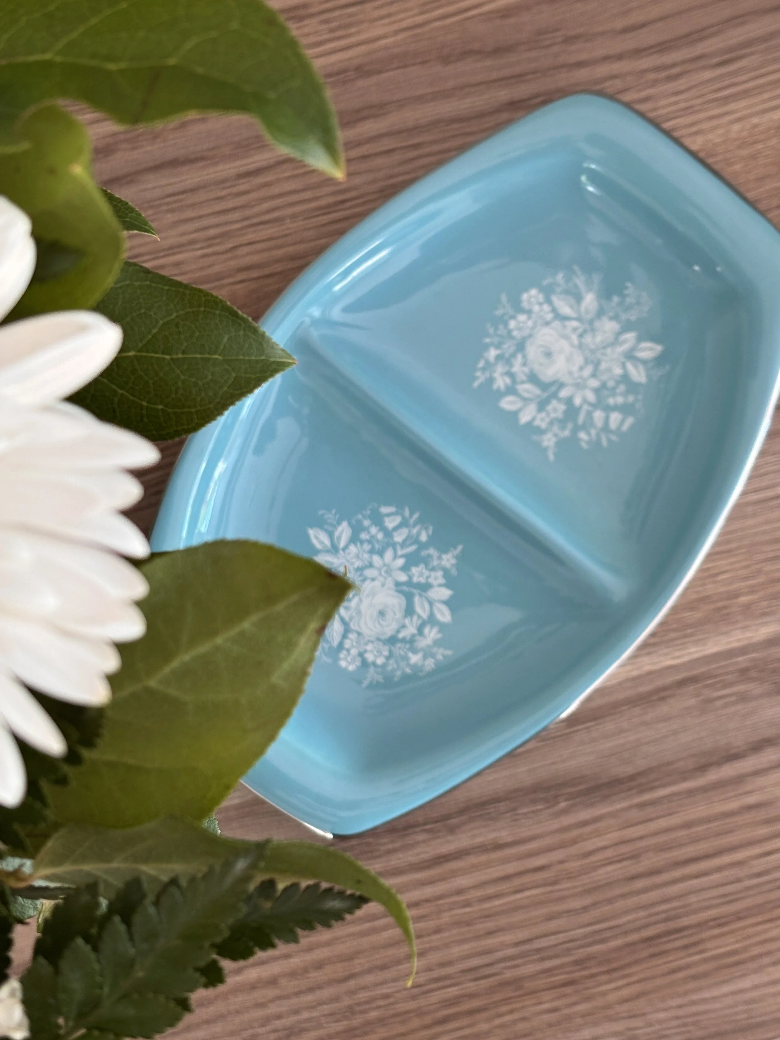 Vintage Royal Winton Grimwades Turquoise Divided Dish