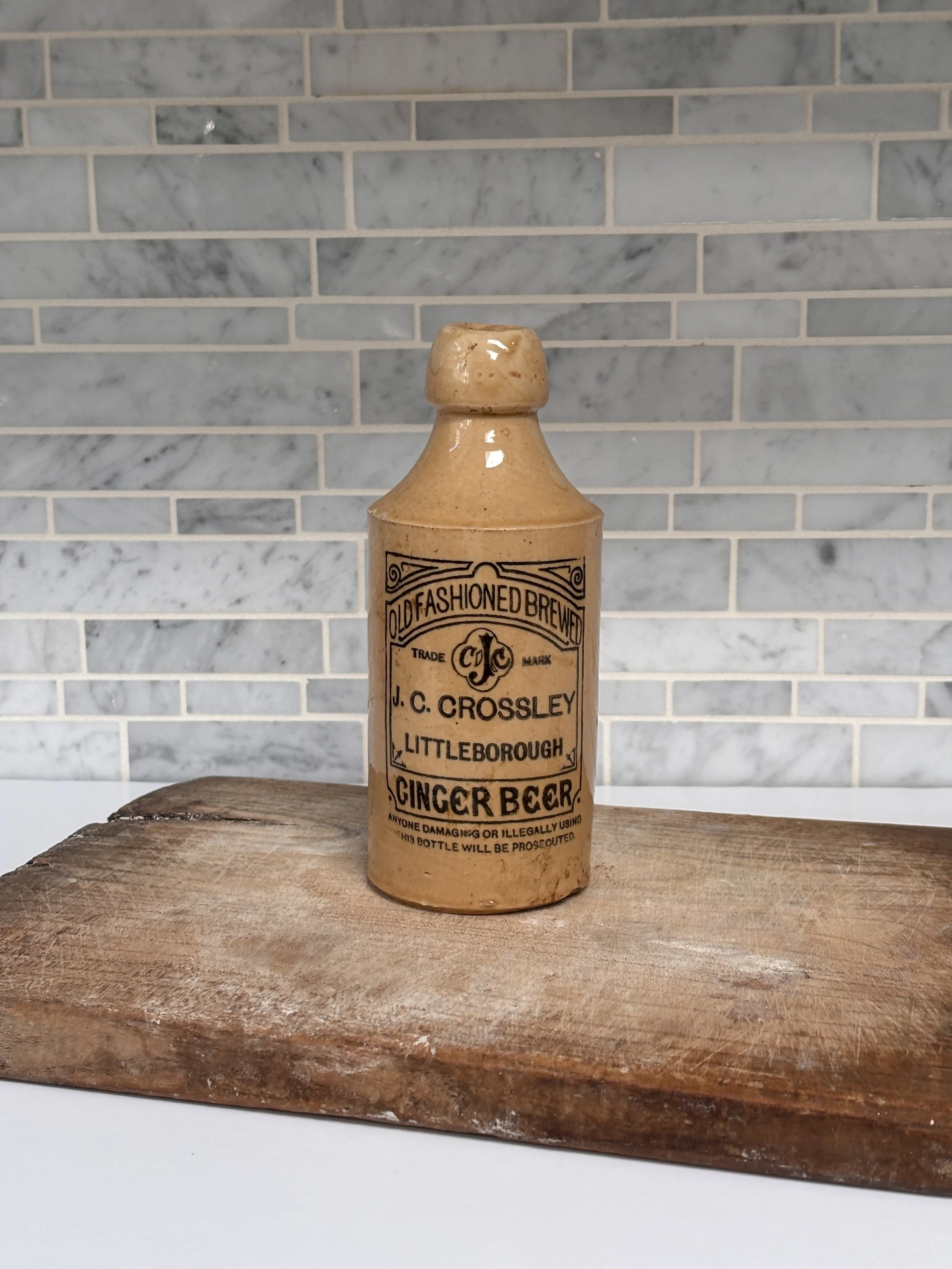 JC Crossley Littleborough NR Rochdale Antique Ginger Beer Bottle