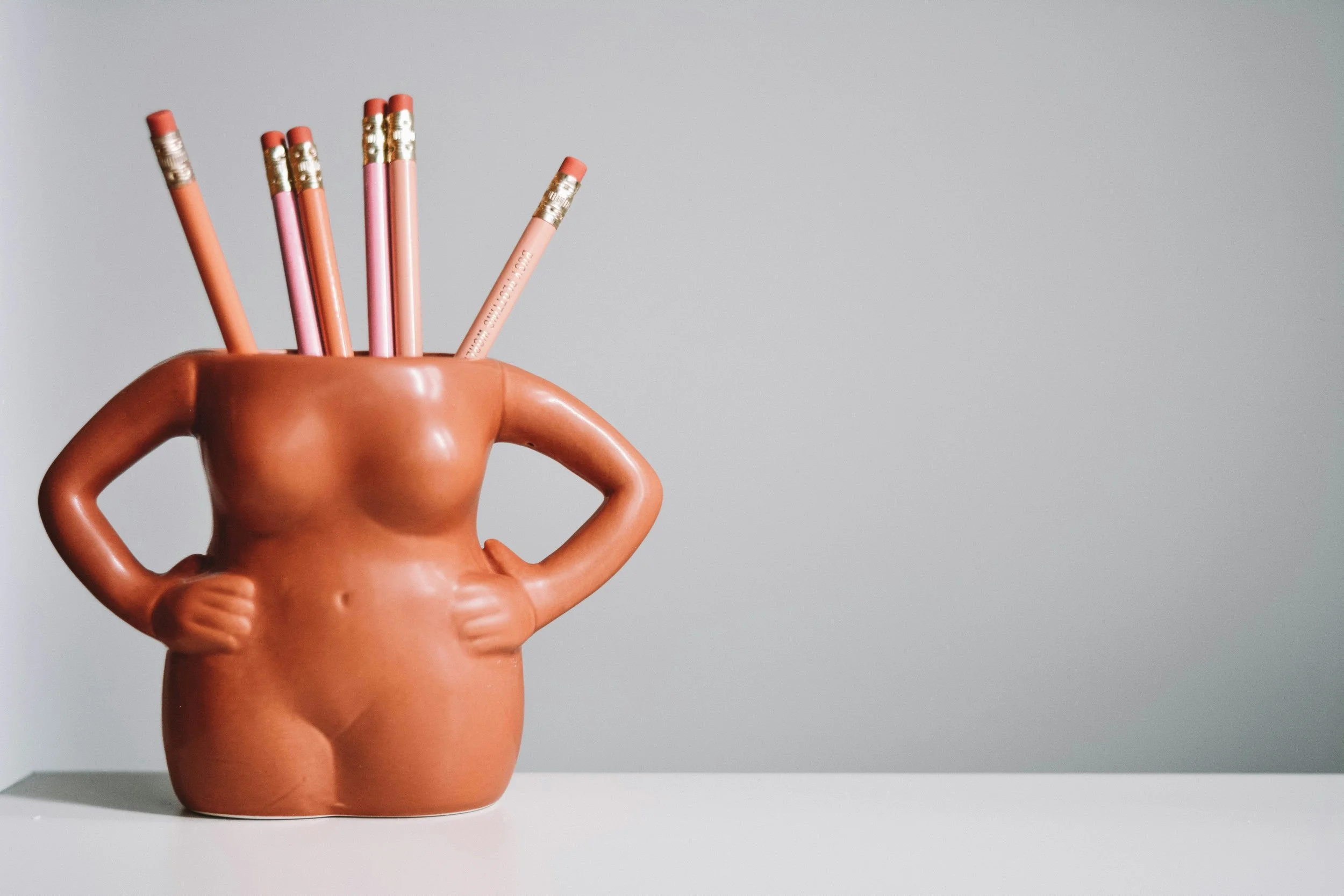 Woman Shaped Pencil Holder