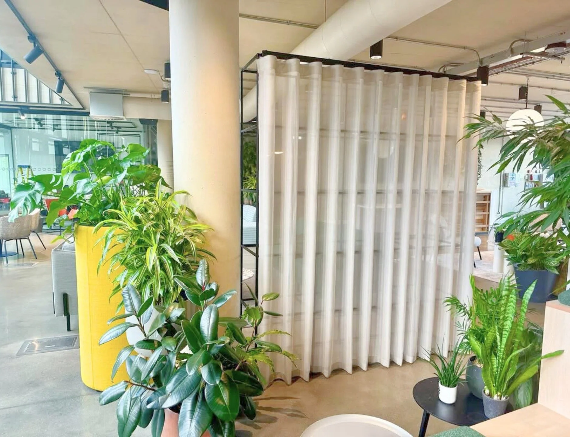 Flexible workspace solutions with curtain dividers 🔥

Stylish with acoustic softening - all without the need to construct a permanent partition!

Project superbly executed by @elizabeth_bespoke_curtains_ using our satin black curtain tracks.

#comme