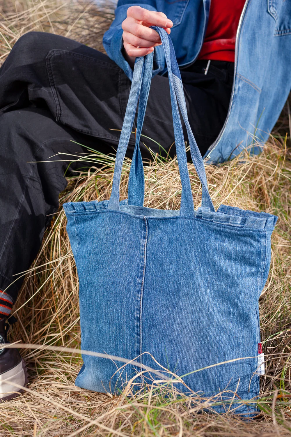 Donated denim Dilly Frenim Tote Jeanie Me