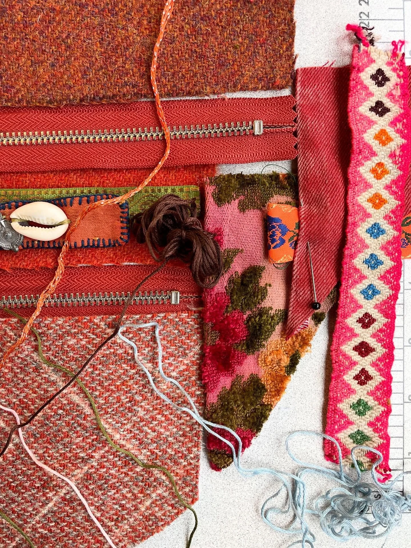 Reminding myself that play time isn&rsquo;t &lsquo;wasted time&rsquo; and experimentation isn&rsquo;t &lsquo;faffing&rsquo; 

Playing here with assorted textiles from travel trips spanning 2 decades, a life in the Hebrides with Harris Tweed and more 