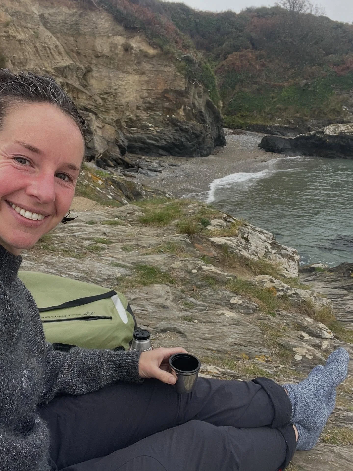 Joys in October: sea swims and hot coffee, sunshine, chestnuts and cider. Sea shanties, slugs and wild mountain herbs 🌿 

#october