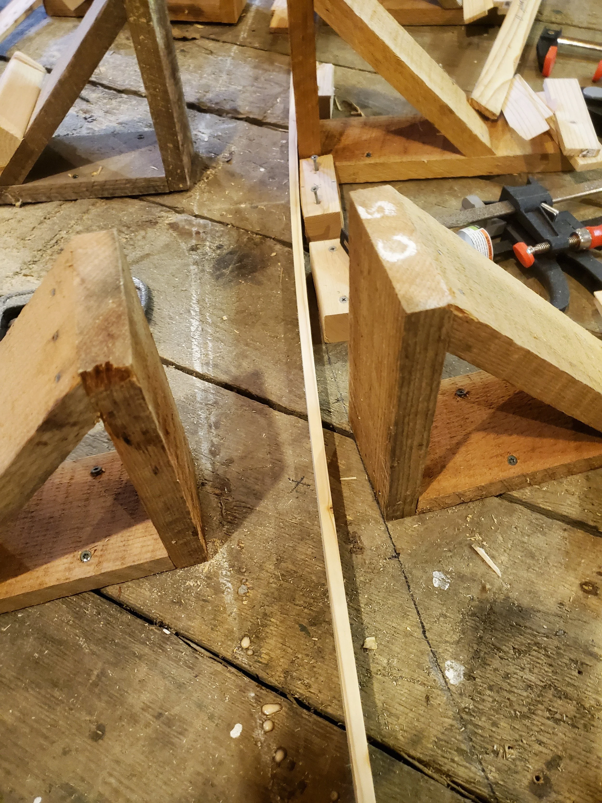 Laying down the inner lamination piece into the "form"