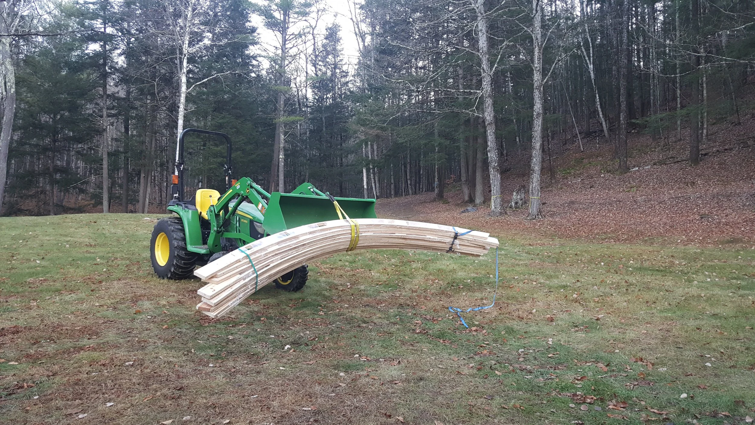 Transporting the finished ribs to the greenhouse site
