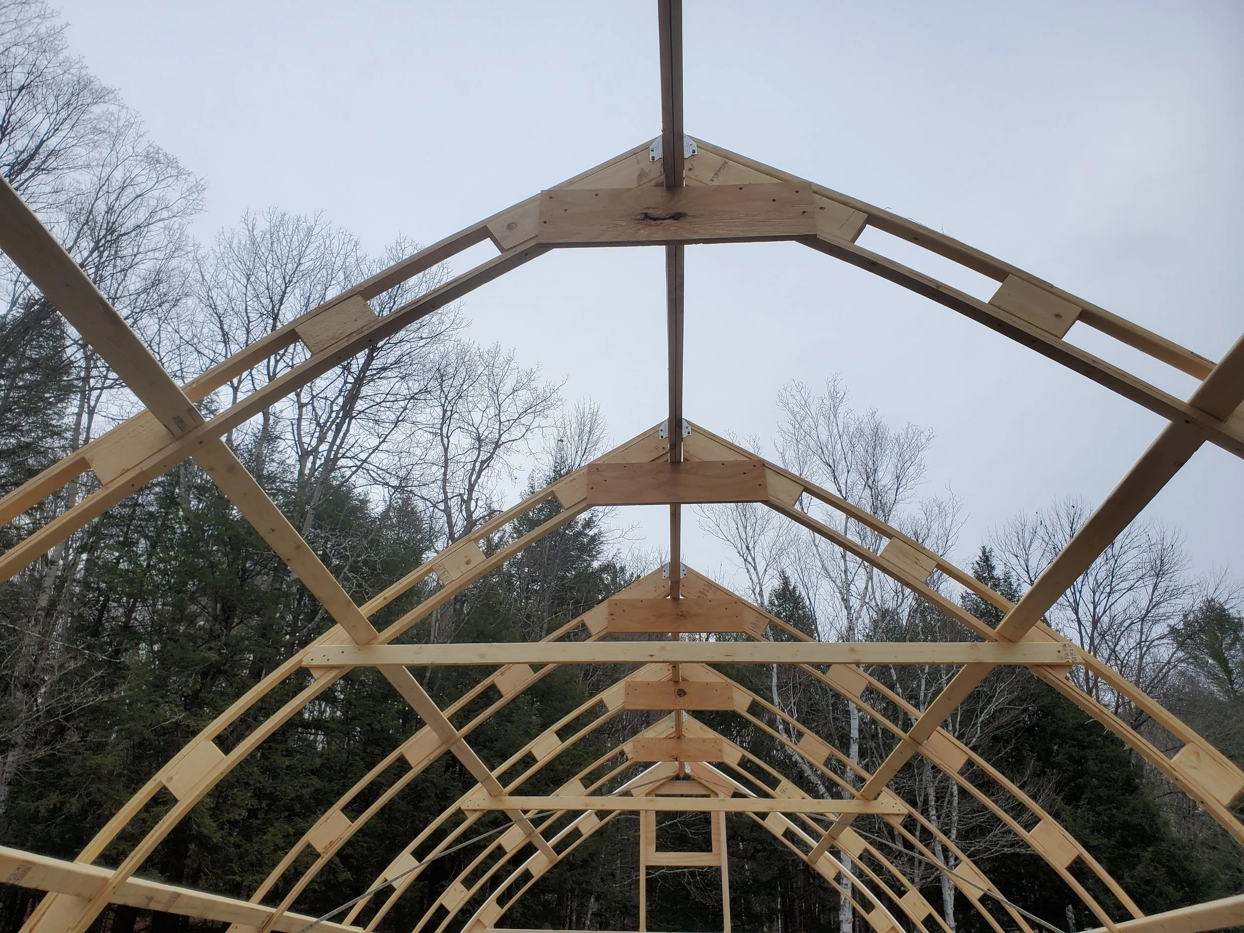 Plywood reinforcement of the eave joints at each rib