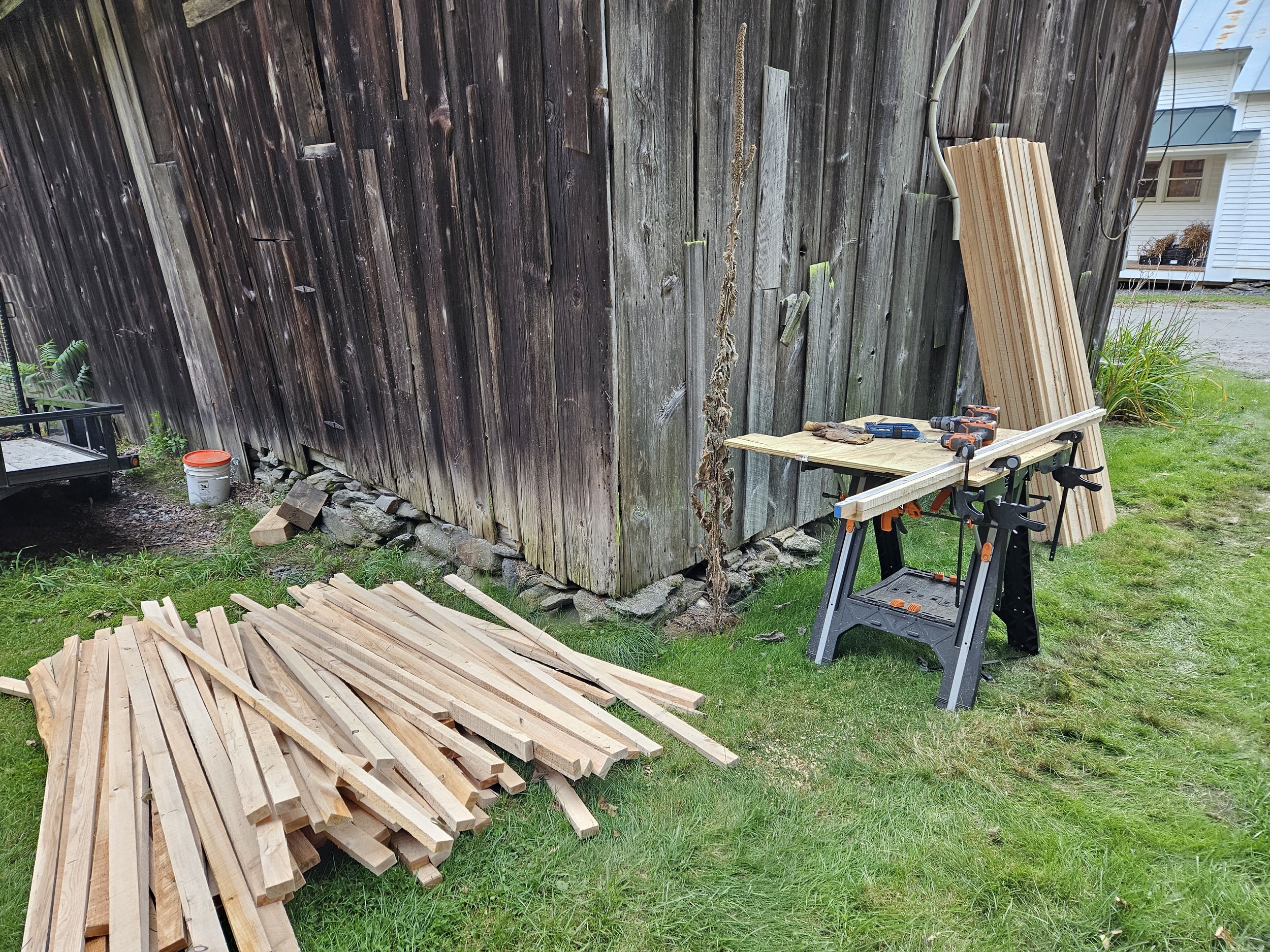 Cutting lathe to length and drilling tie-in points