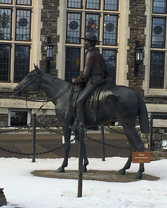 Fine art comes in many forms and often seen in public spaces. This bronze sculpture can be viewed at the Banff Springs Hotel in Banff, Alberta.