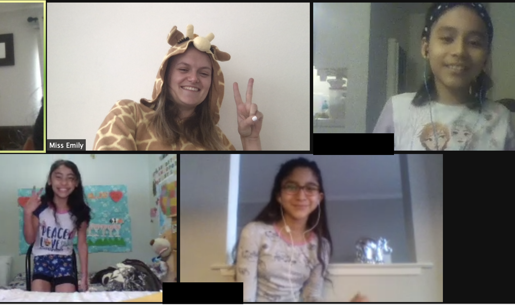 Pajama Day during Zoom School