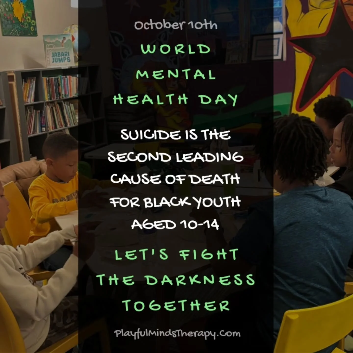 On World Mental Health Day, we're not just sharing platitudes. We're sharing a reality that demands our urgent attention.

​According to the CDC, suicide is the second leading cause of death for Black children aged 10-14.

​Let that sink in.

​Despit