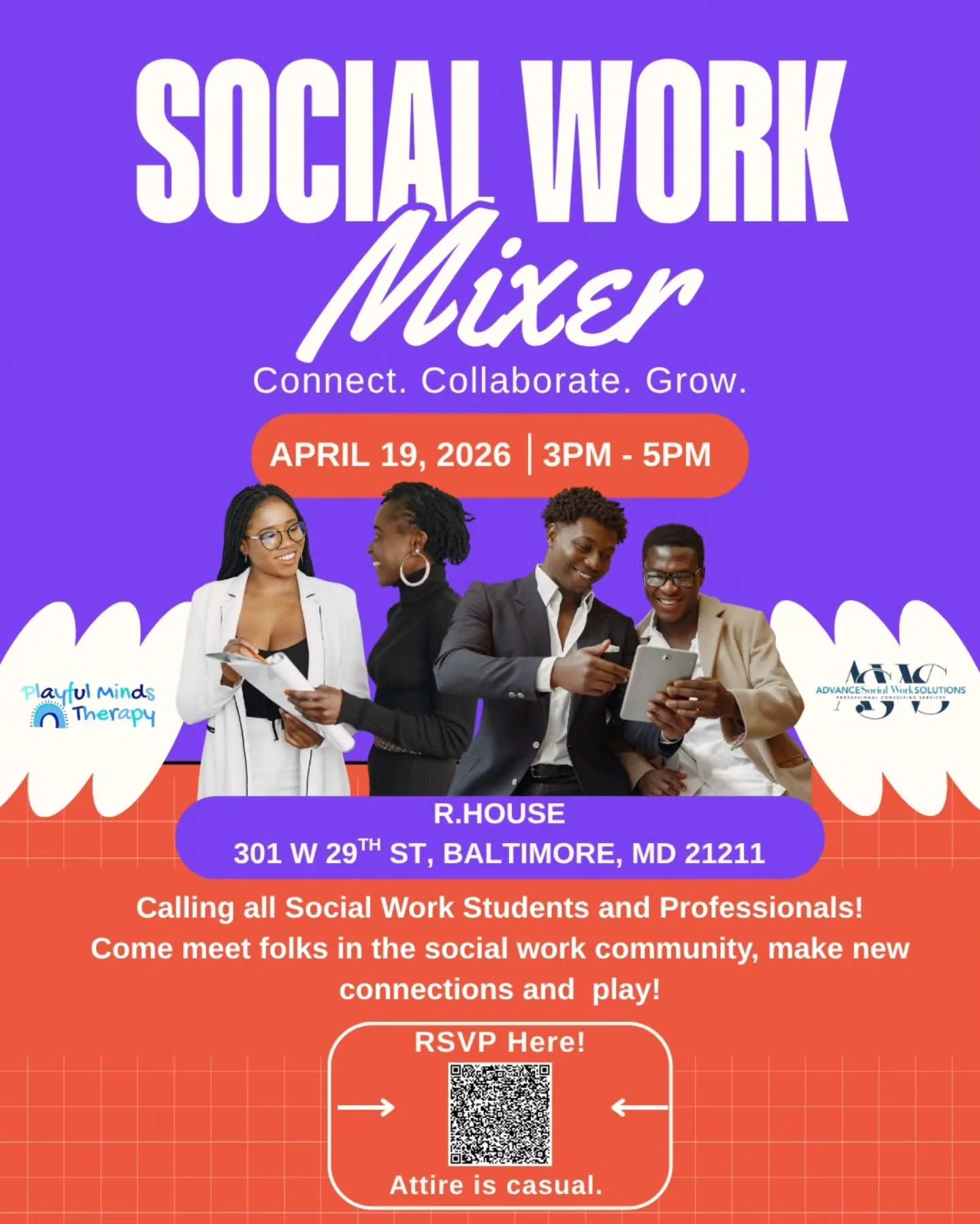 Who says networking has to be stiff? 🥂 Baltimore Social Workers, this one is for you!
​
Whether you&rsquo;re a student just starting your journey or a seasoned professional, the power of our work lies in our community. We&rsquo;re inviting you to st