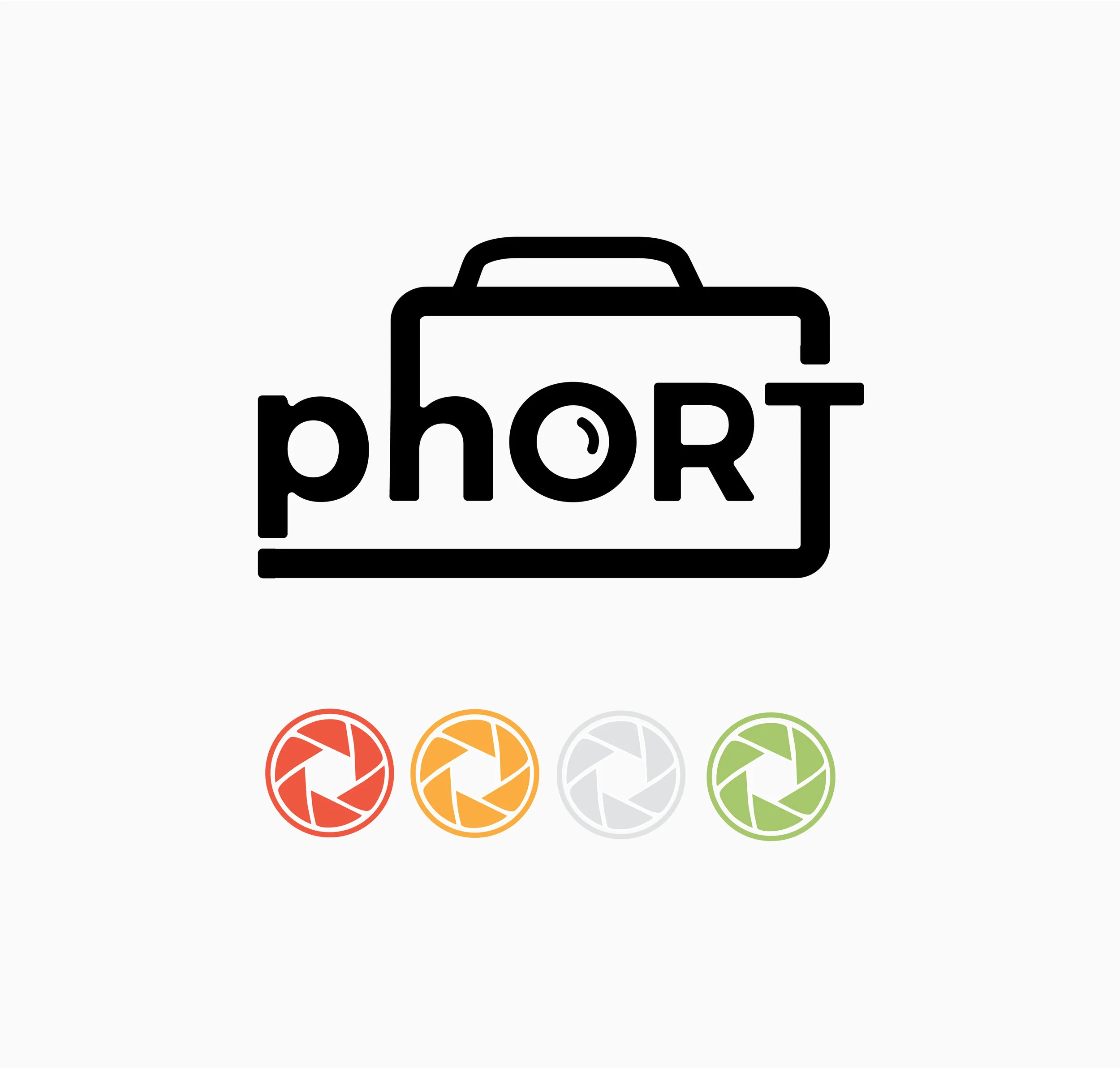 Logo design and color palette icons for a conceptual portable dark room project.