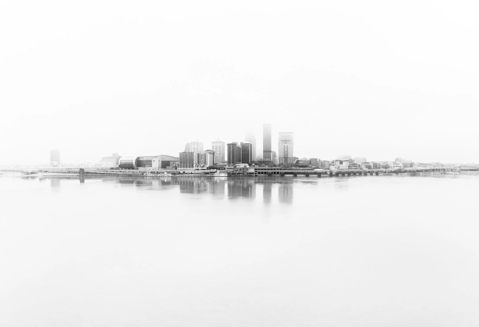 Louisville black and white in the fog. Pano.-.jpg