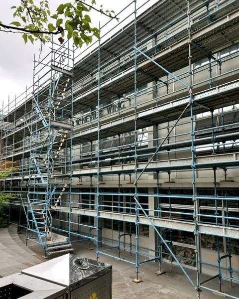 Scaffolding up at MLC ready for the commencement of this project! 🥳