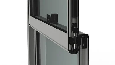 Sliding glass door mechanism with frame and wheels