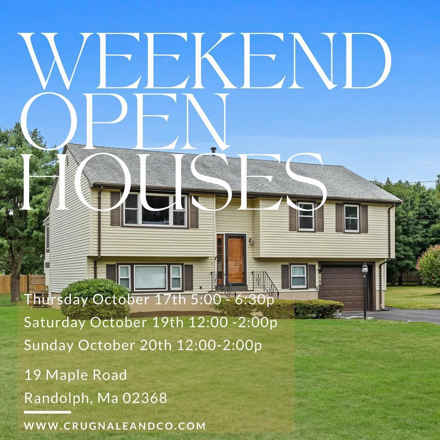 Weekend lineup: Join us to preview this new listing in Randolph on the market for the first time in over 40 years during one of our three open houses starting tonight 5:00-6:30pm &bull;and&bull;
Saturday 10/19 &amp; Sunday 10/20 12-2pm #homesforsale 