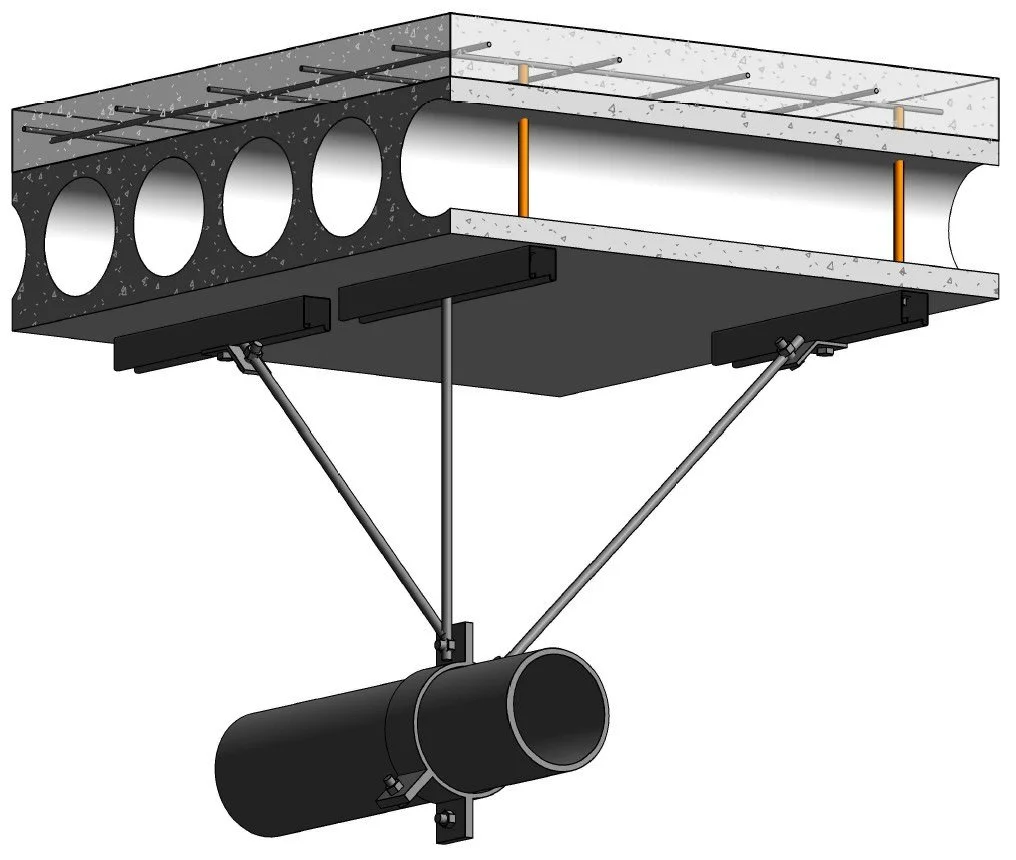 PYTHON HC - Restraint of services onto hollowcore deltacore panels