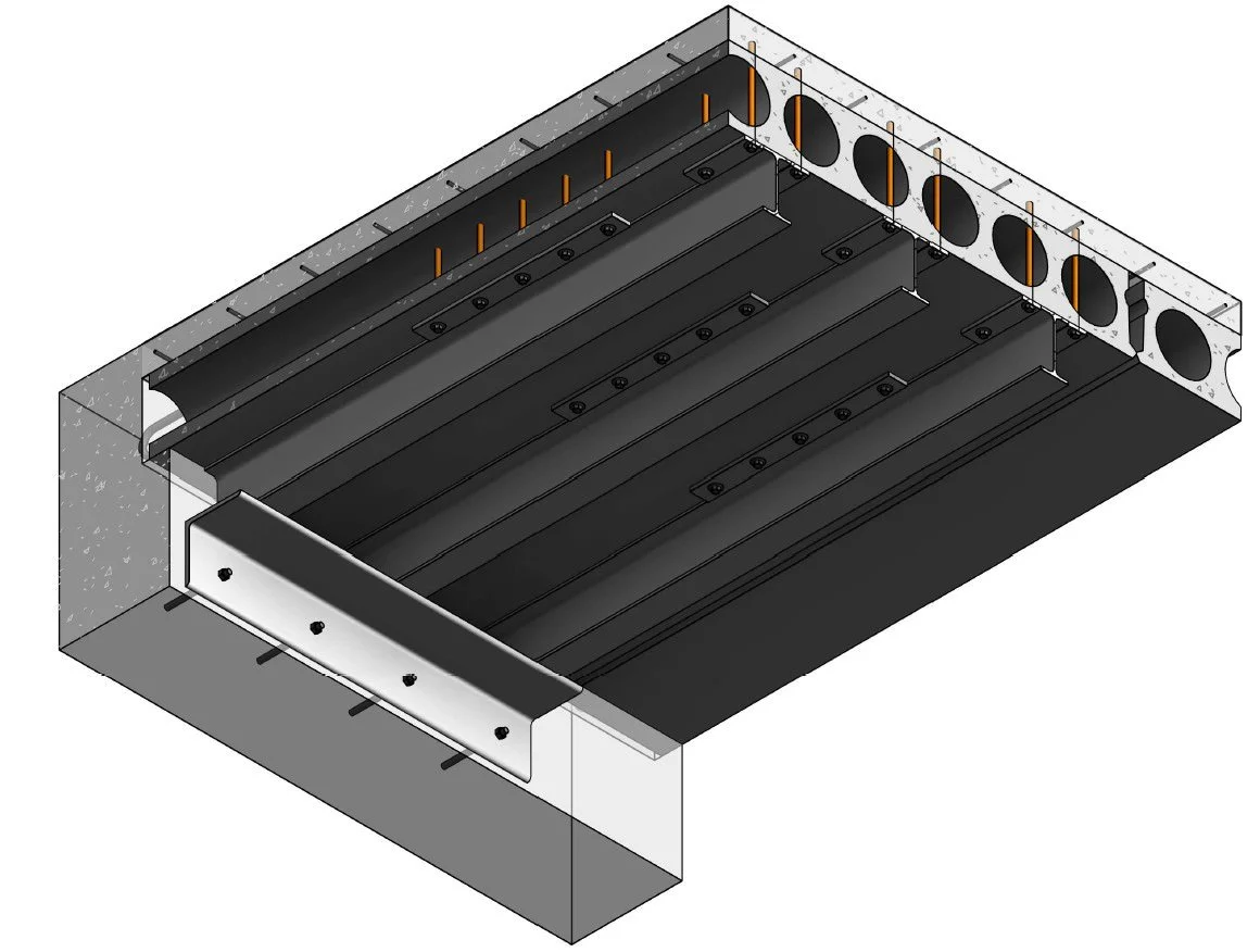 PYTHON HC_Steel strongbacks to hollowcore