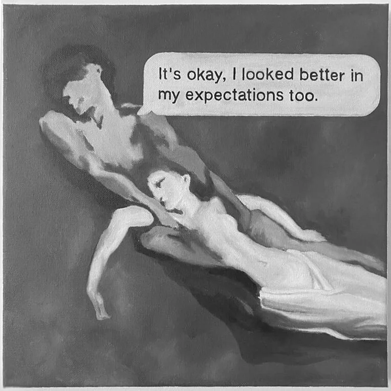 Oil and acrylic on canvas, 1’ x 1’