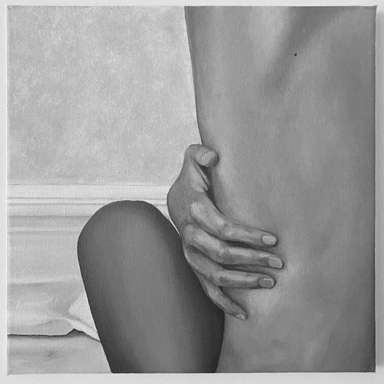 Oil and acrylic on canvas, 1’ x 1’