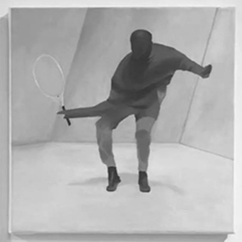 Oil and acrylic on canvas, 1’ x 1’