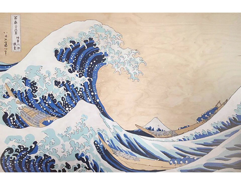 Remake of Hokusai’s The Great Wave off Kanagawa Acrylic on wood, 4’ x 6’
