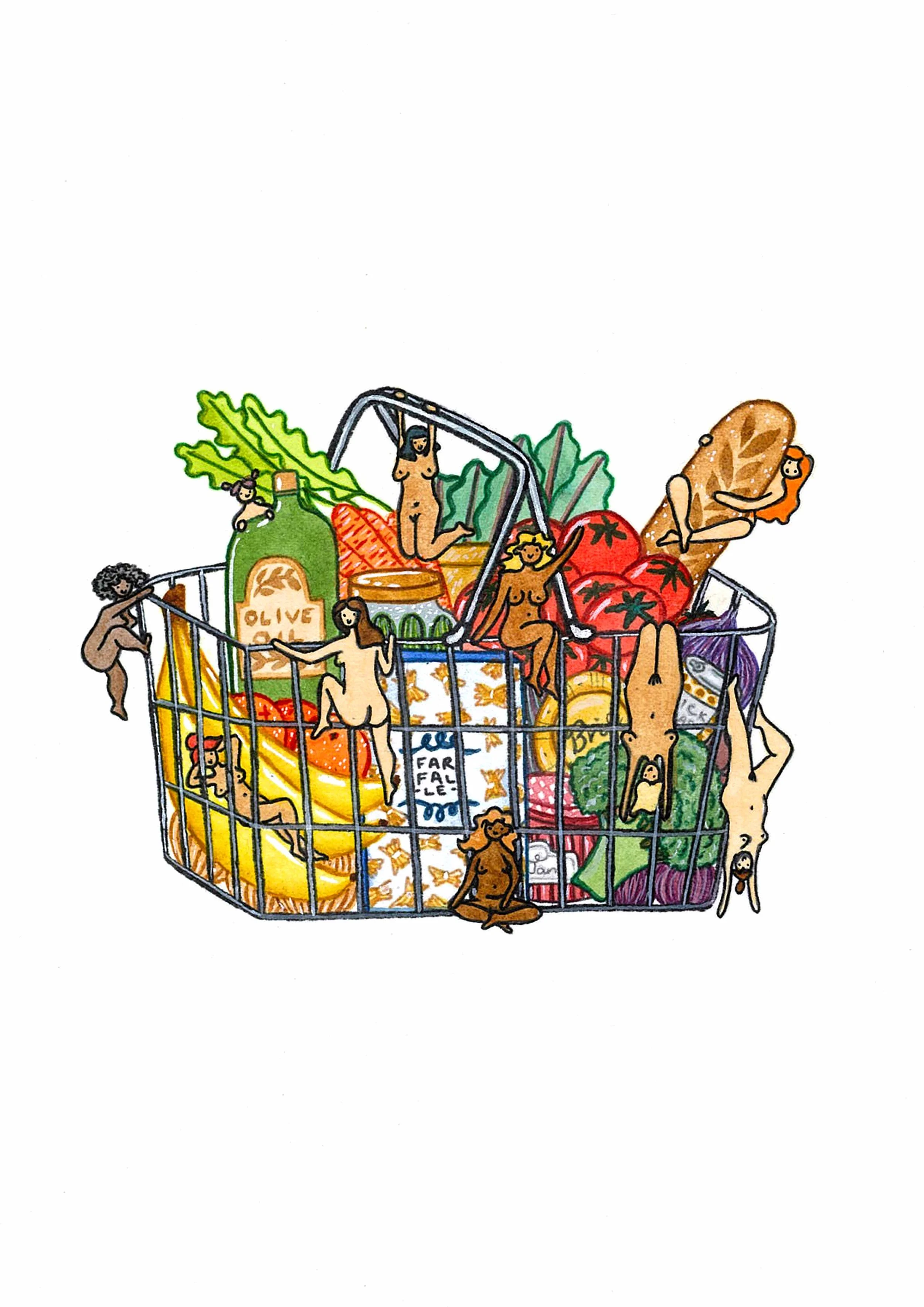 Grocery Basket Art Print