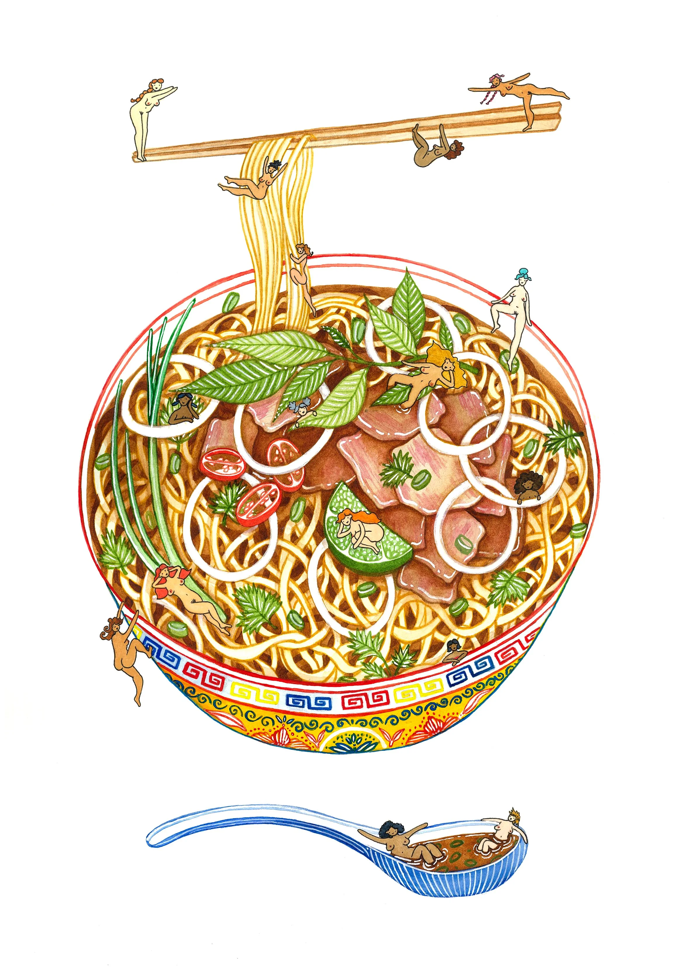 'Pho-vorite', 29.7x42cm, watercolour on French coldpress cotton paper
