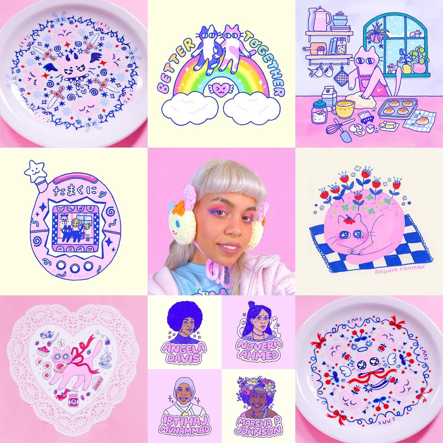 a little late but here&rsquo;s my #artvsartist for 2023! Everything just keeps getting cuter and cuter 💗₊˚⊹♡ (swipe for all the previous years!)