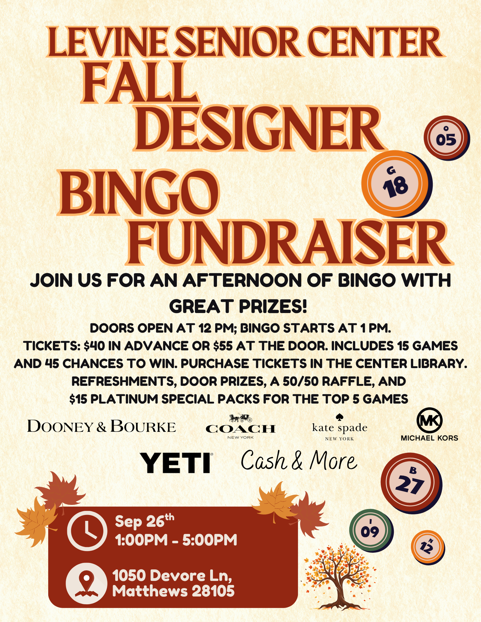 Fall Designer Bingo Ticket