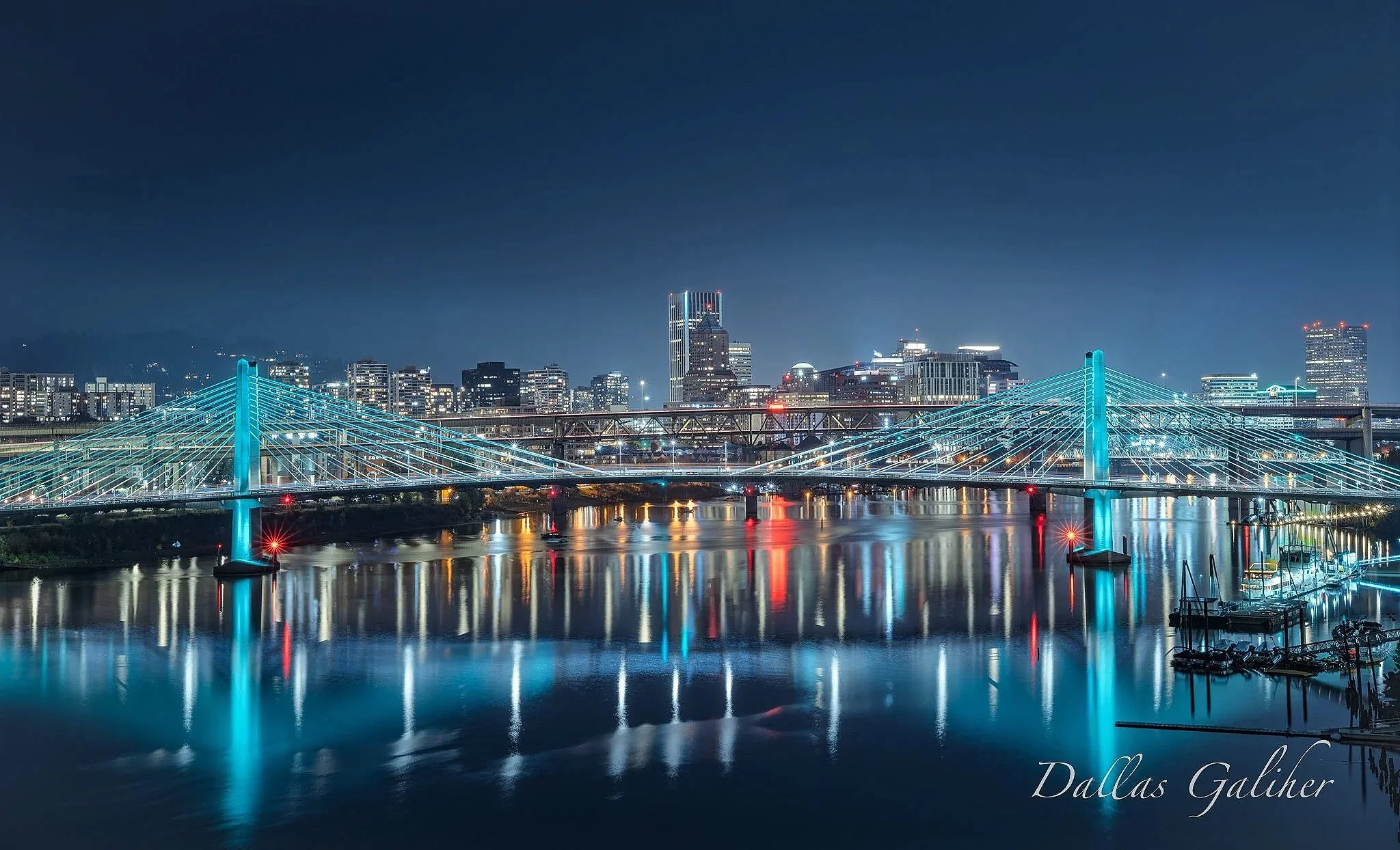 Willamette River Ross Island Bridge view