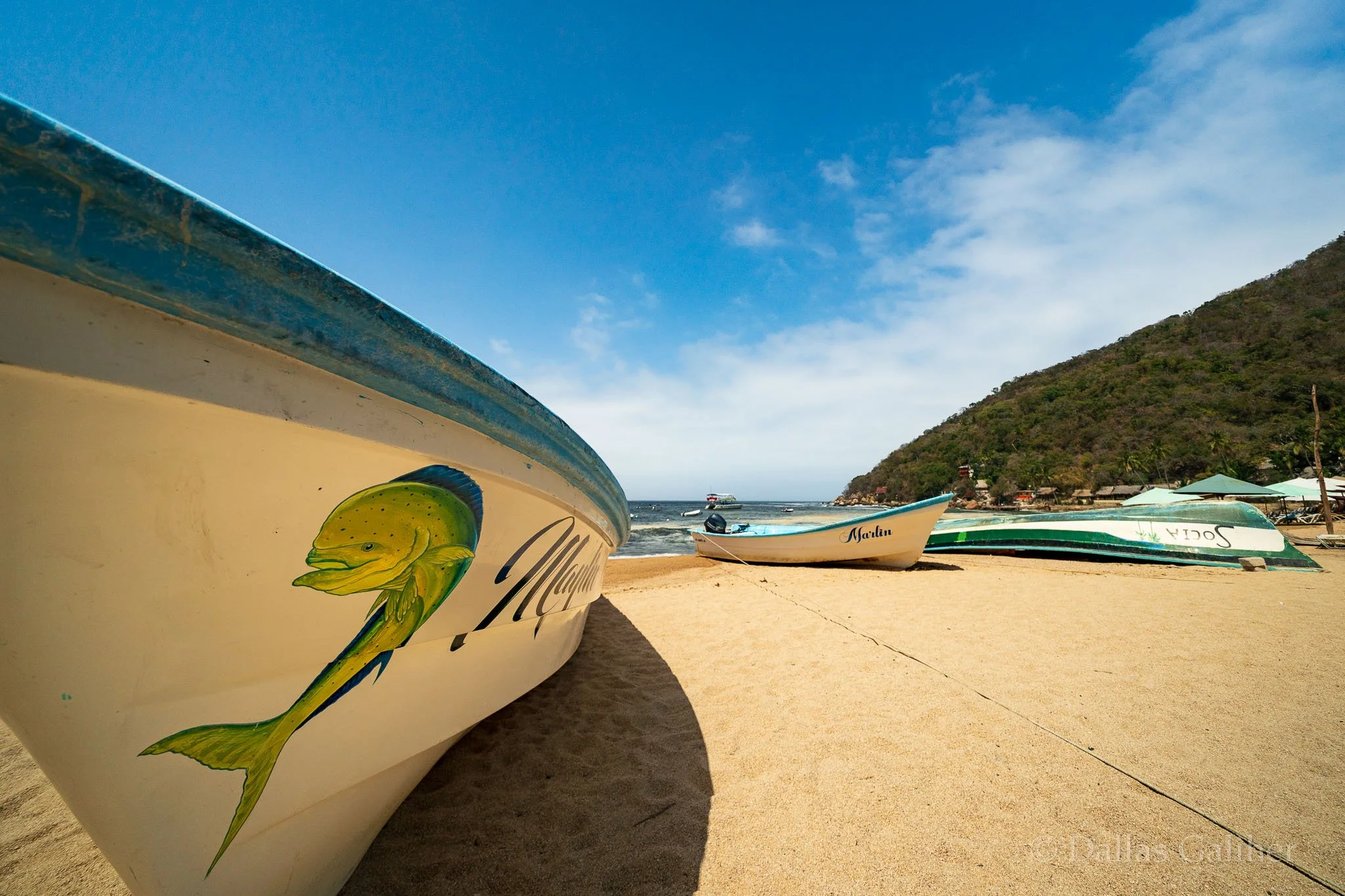 Panga fishing boats Yelapa, Jalisco