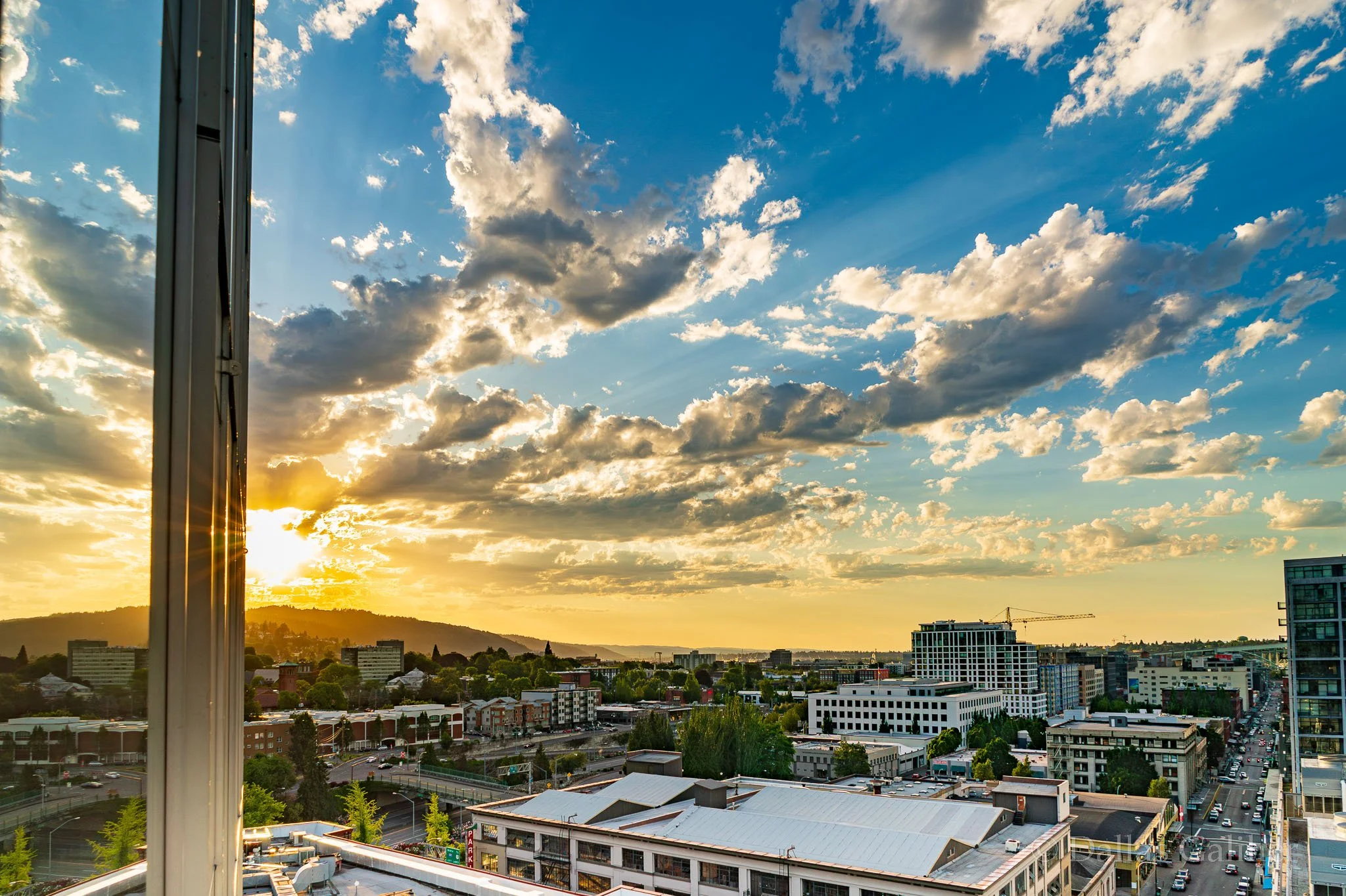 NW Portland downtown sunset view