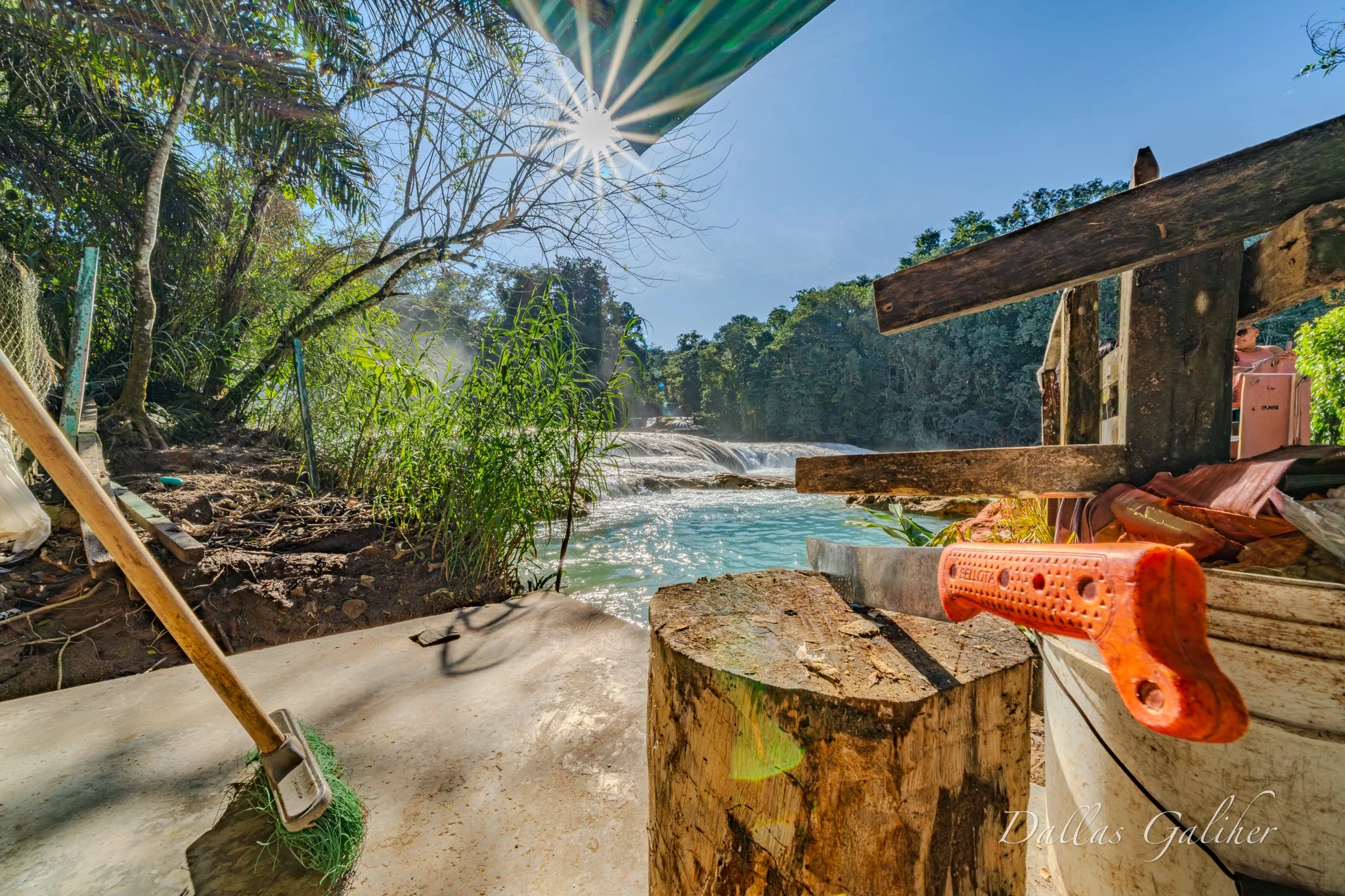 Agua Azul waterfalls coconut vendor
