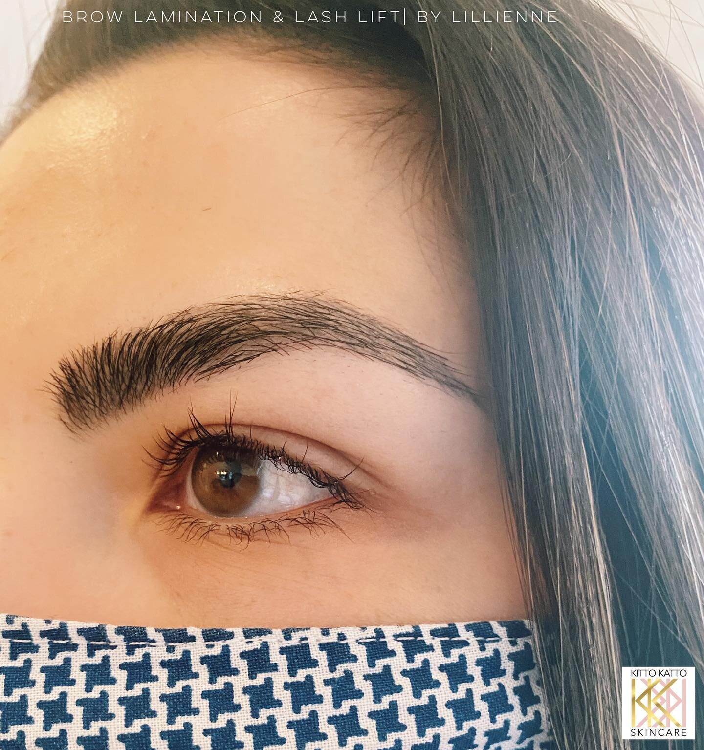 Wink wink ✨😉 &mdash;&mdash; a little after &amp; before photo of Brow lamination &amp; Lash Lift service.