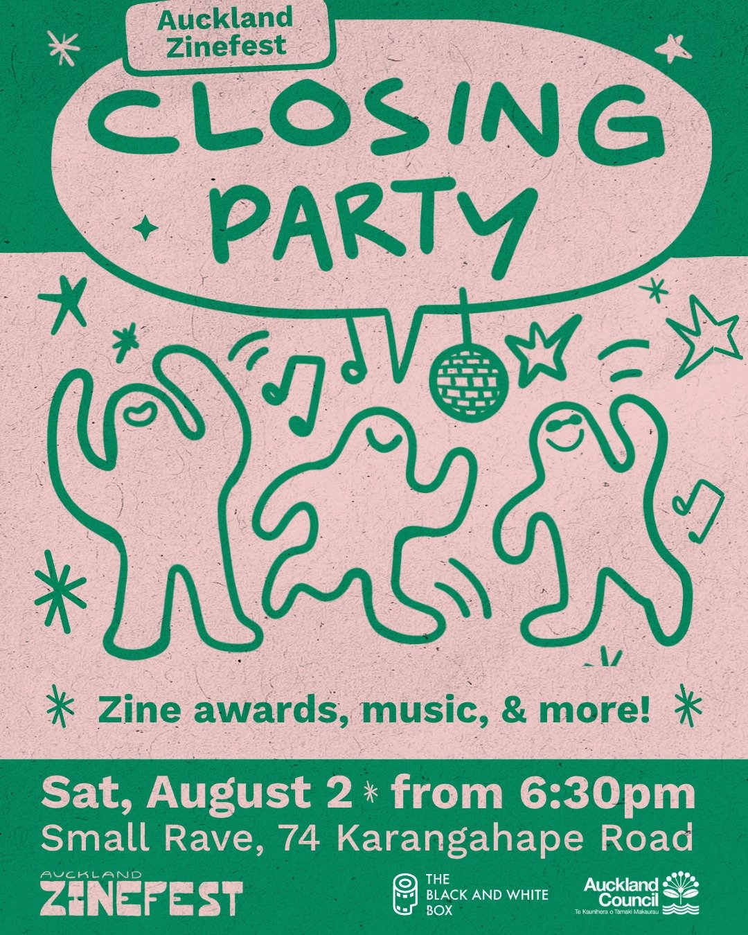 ‼️EVENT POSTPONED &mdash; NEW DATE TO BE ANNOUNCED‼️

Join us next Saturday to close out another year of Auckland Zinefest! We've got live music from Aotearoa legends @phoeberings, @clementine.nz, and @clubrubysucks 💚 

The Best of The Fest Awards a