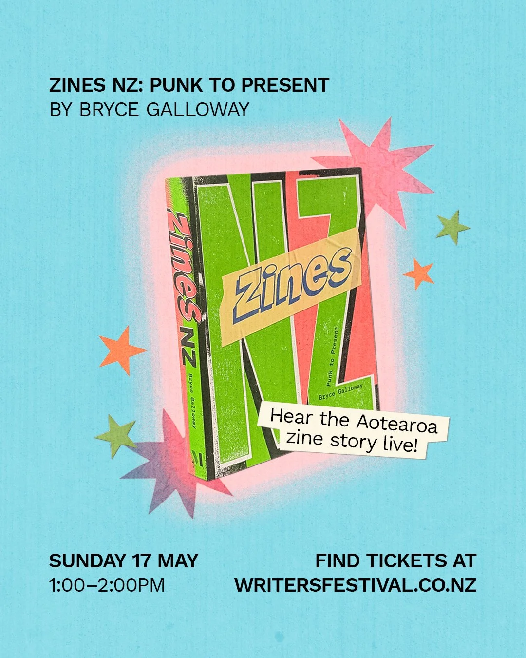 An Aotearoa zine history book is here! 📖⚡️

Don&rsquo;t miss this special Auckland Writers Festival session with zine expert (and the creator of the country&rsquo;s longest-running zine, Incredibly Hot Sex with Hideous People) Bryce Galloway, who wi