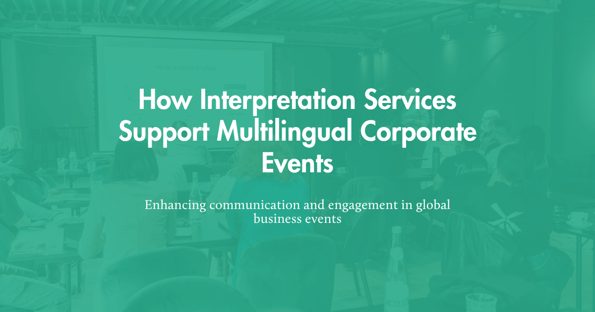 Professional interpreters supporting multilingual communication at a corporate event