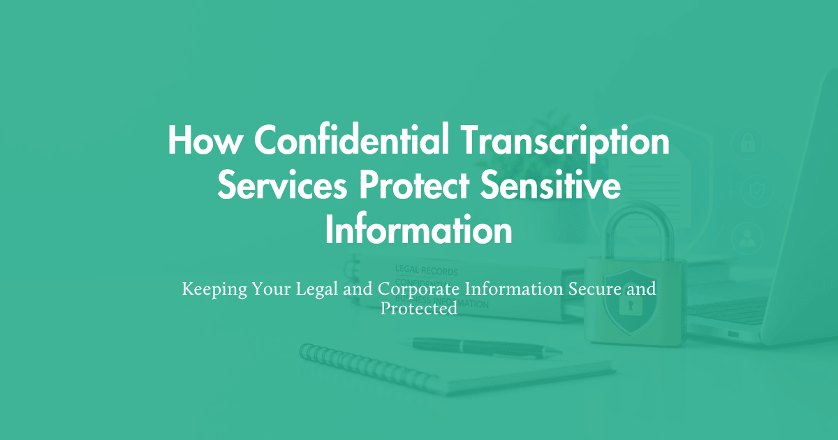 Confidential transcription services protecting sensitive legal and corporate information through secure and accurate transcription.