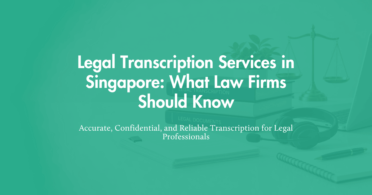 Professional legal transcription services in Singapore helping law firms maintain accurate, confidential, and reliable legal records.