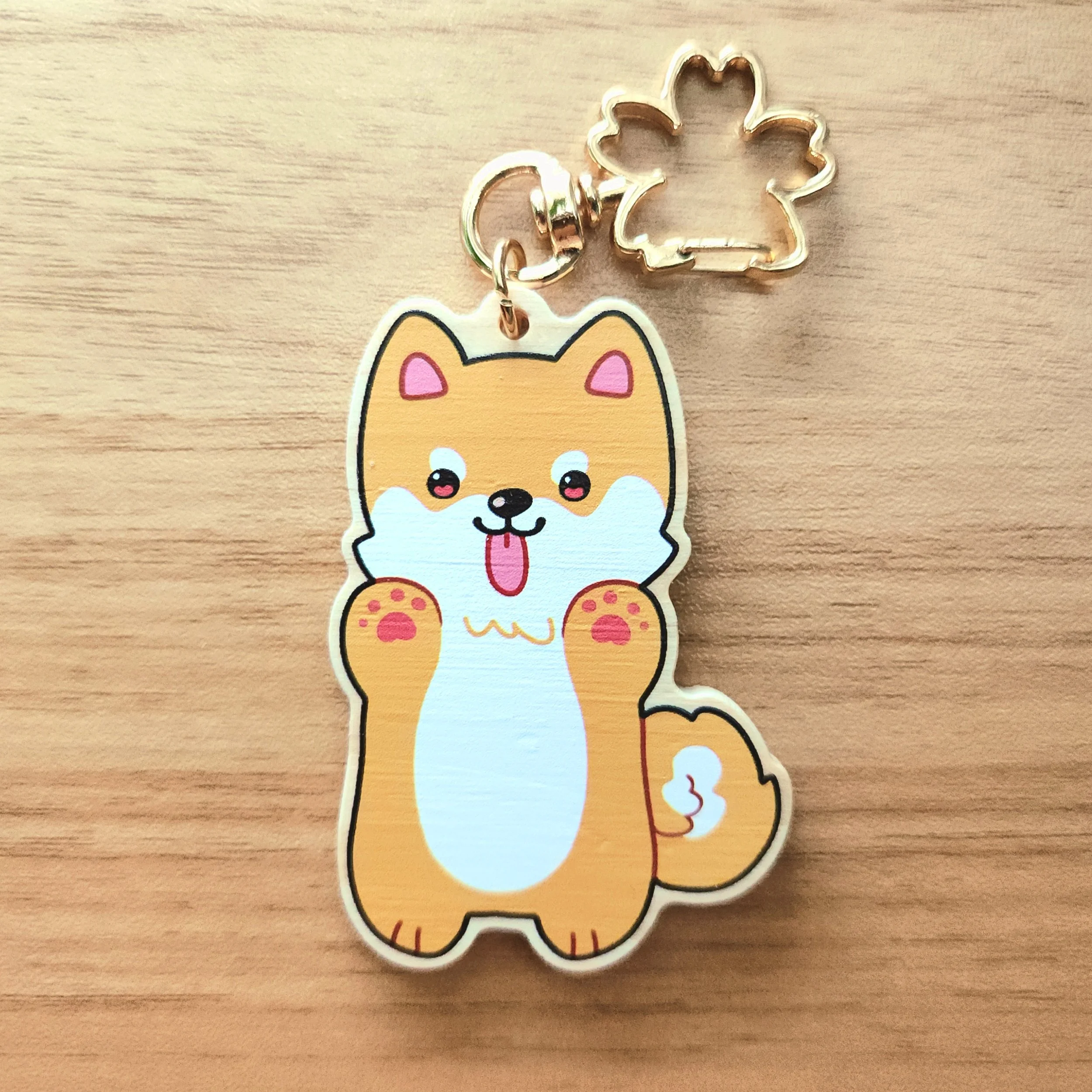 Lucky Shiba Wooden Charm