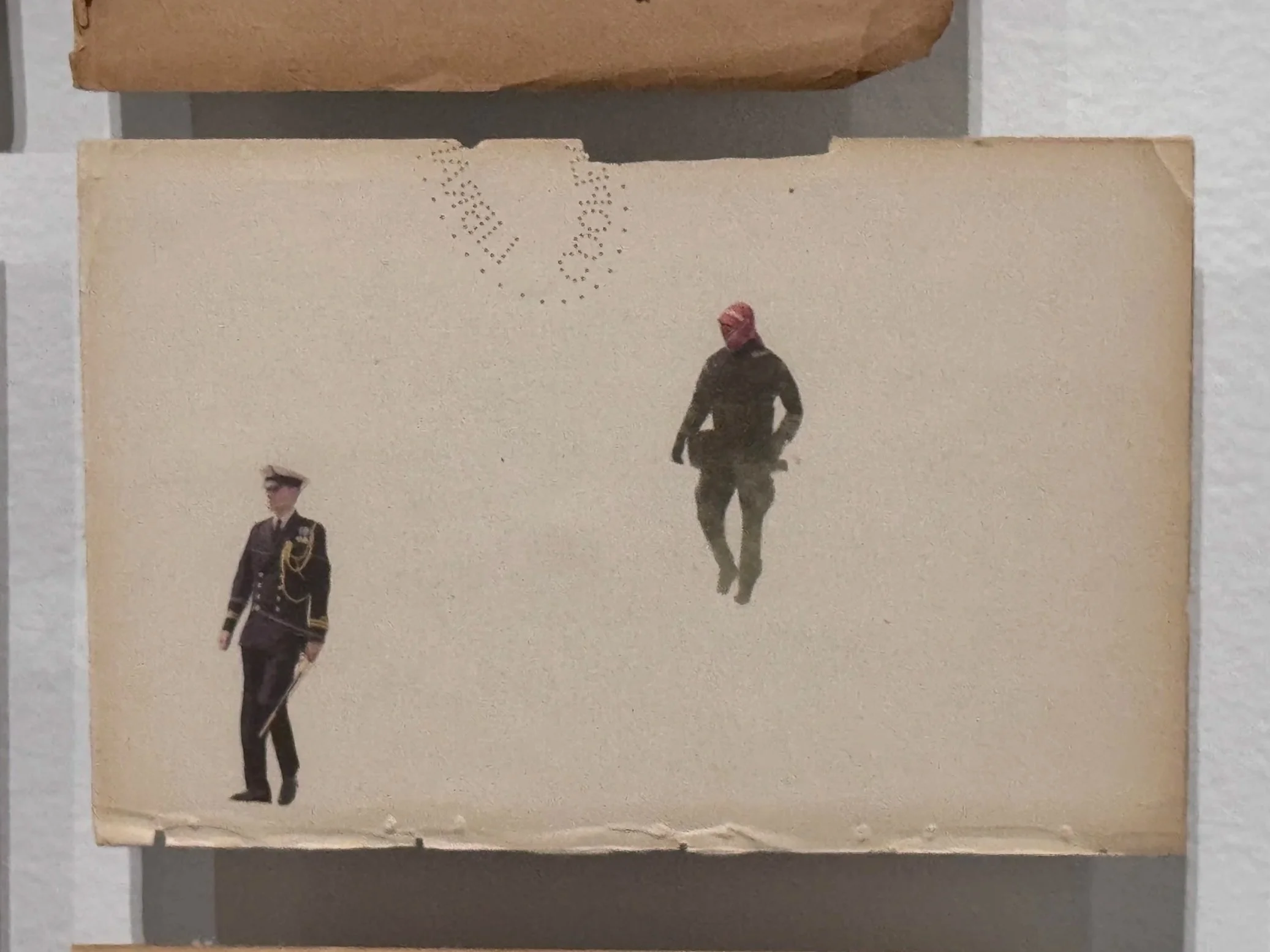 MUSEUM OF CONTEMPORARY ART CHICAGO Firelei Báez "Man Without a Country (aka anthropophagist wading in the Artibonite River)" 2014 | Gouache, ink, and chine-collé on deaccessioned book pages |
106 1/4 × 252 inches