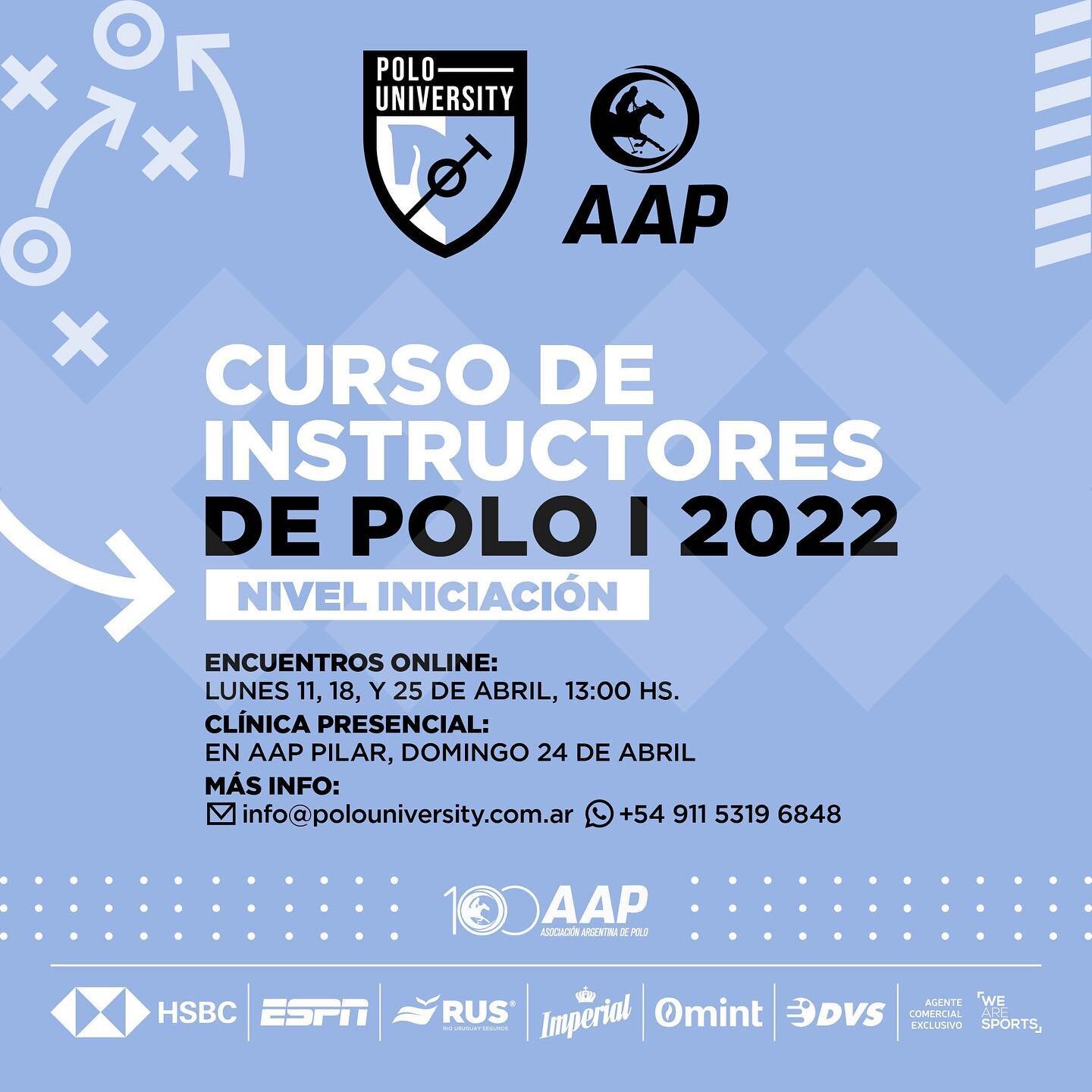 Te invitamos a participar del pr&oacute;ximo CURSO DE INSTRUCTORES de @polouniversity_aap, dictado por @panchomcm + otros instructores certificados AAP🐴🧑🏻&zwj;💻📚

Esta edici&oacute;n est&aacute; orientada a Nivel Iniciaci&oacute;n, haciendo foco