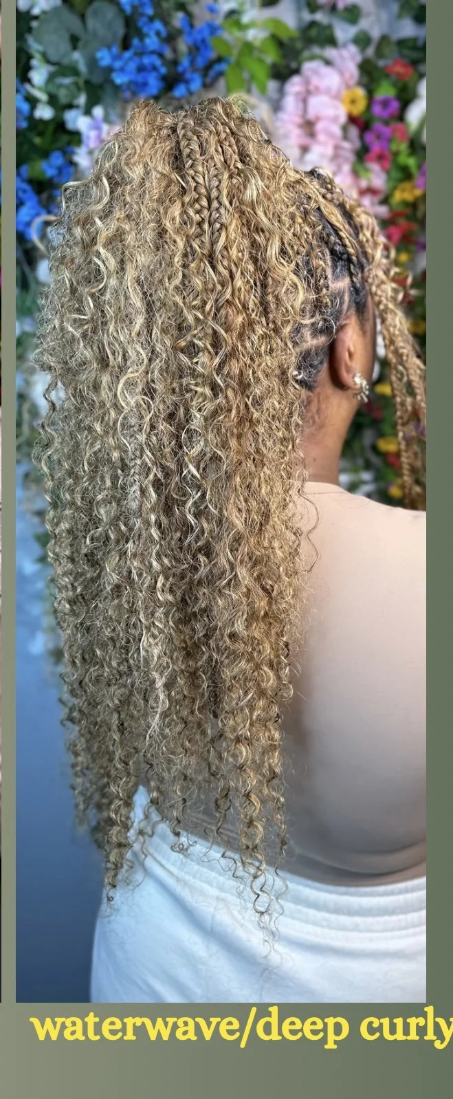 maintenance Level: Moderate-High — blends looser + tighter curls, requires balance of moisture and detangling on a bi-weekly (twice a week).