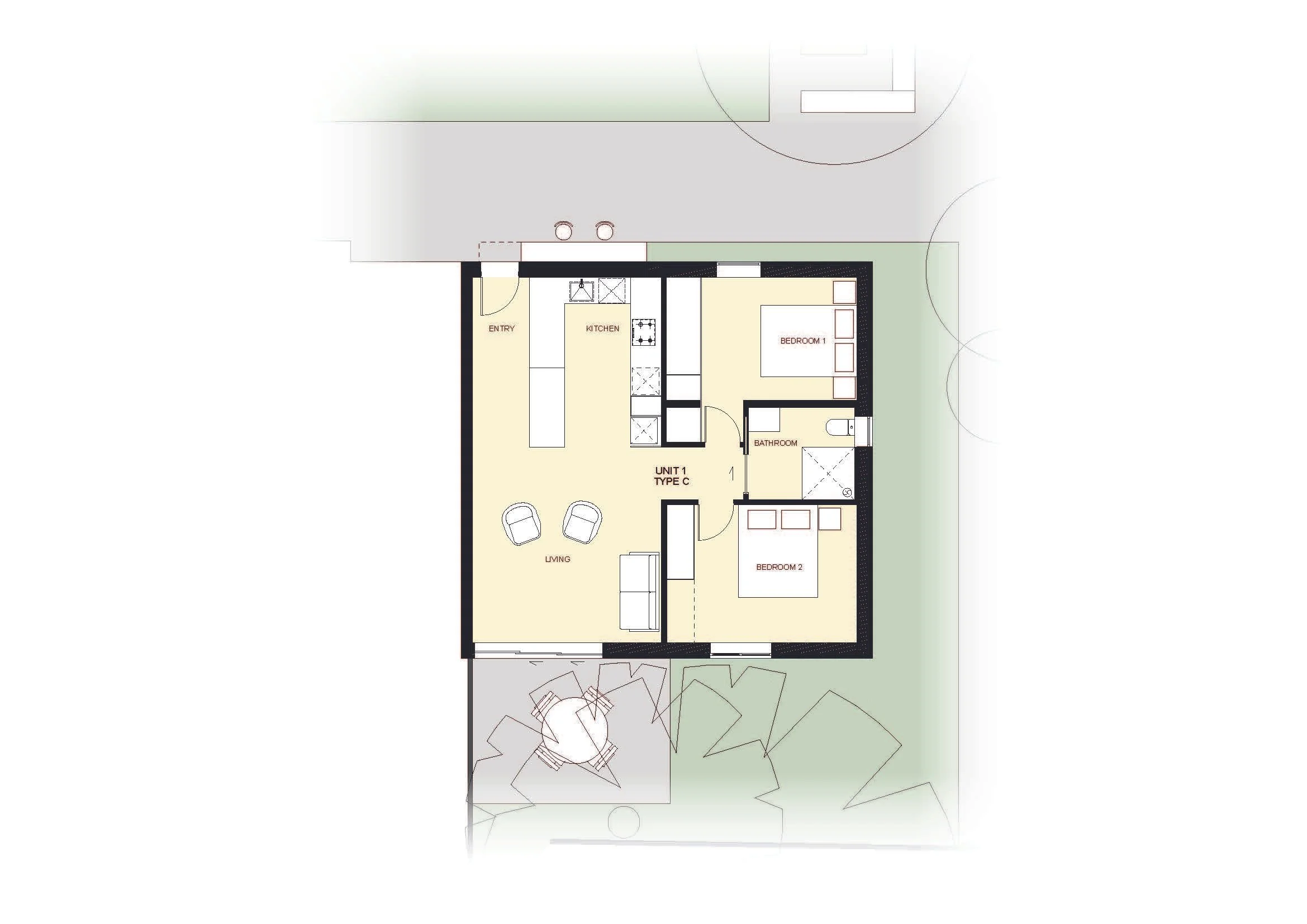 Unit One Floor Plan