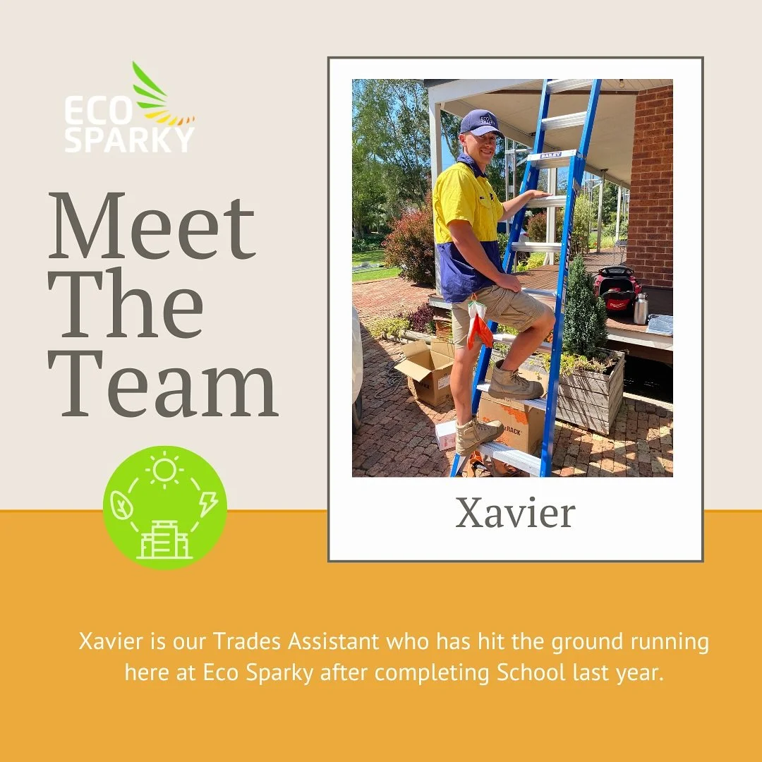 Fresh out of school and stepping confidently into the working world, Xavier has hit the ground running as a Trades Assistant at Eco Sparky. He brings enthusiasm, reliability, and a strong willingness to learn, making him a valuable support on both re